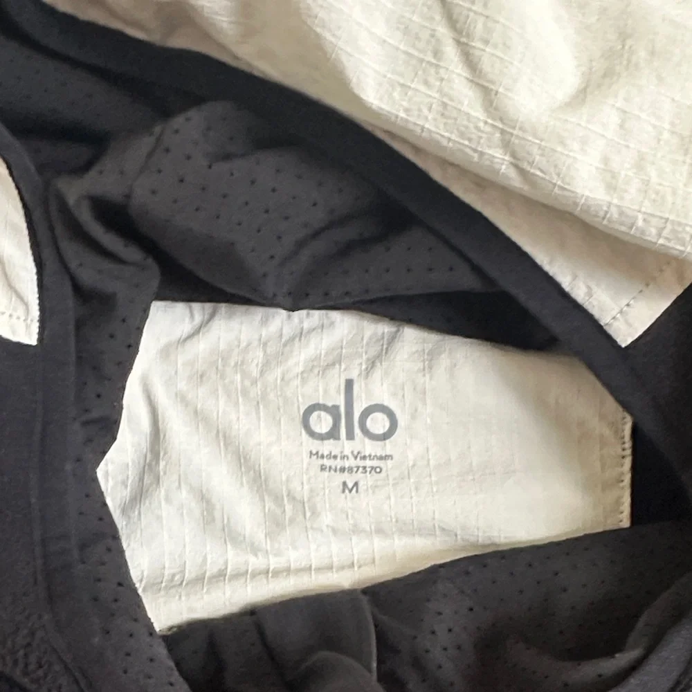 ALO Yoga Black and White Zip Up Sweater - Picture 2 of 3